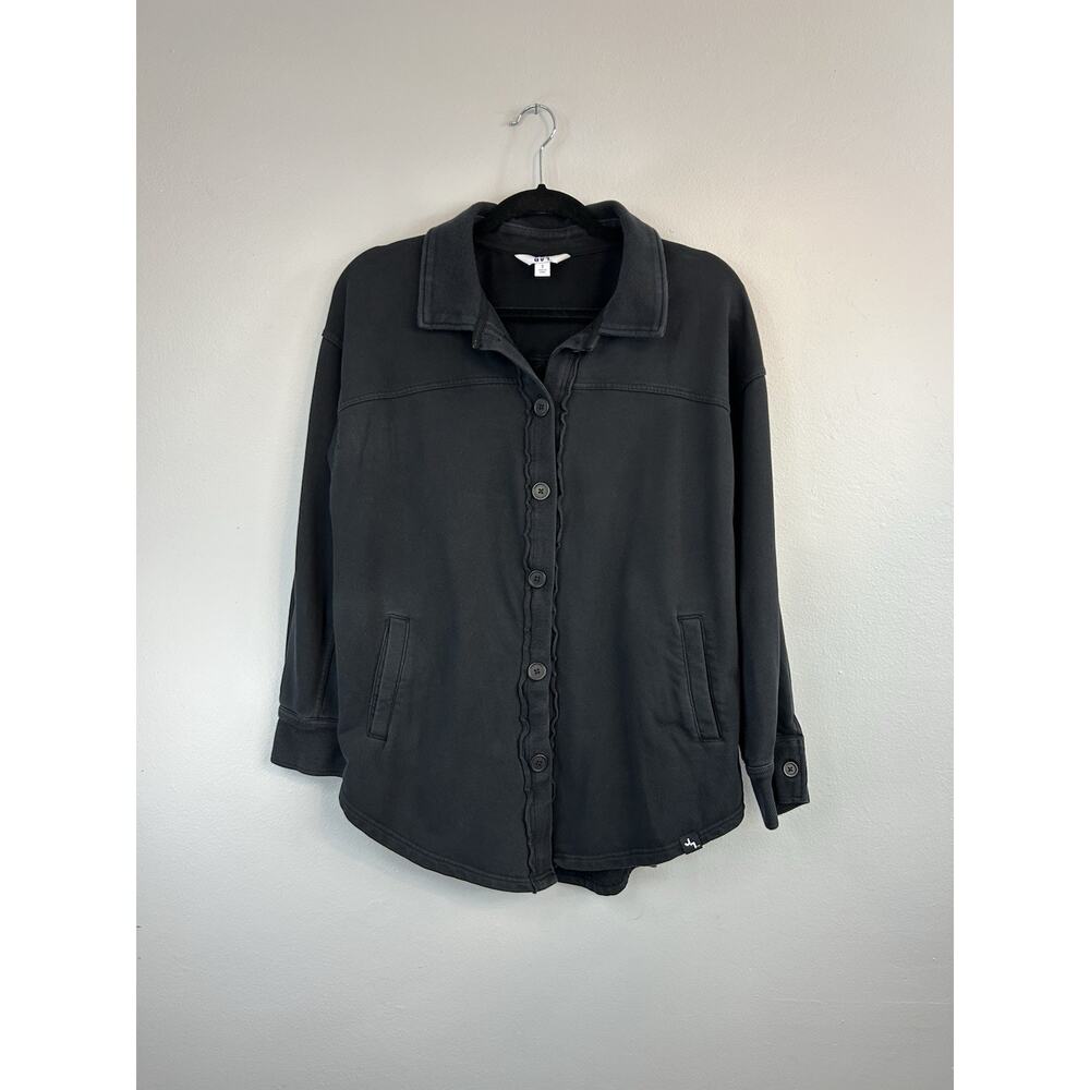JOYLAB Shacket Top Womens Small Black Shirt Jacket Button Up Oversized Grunge